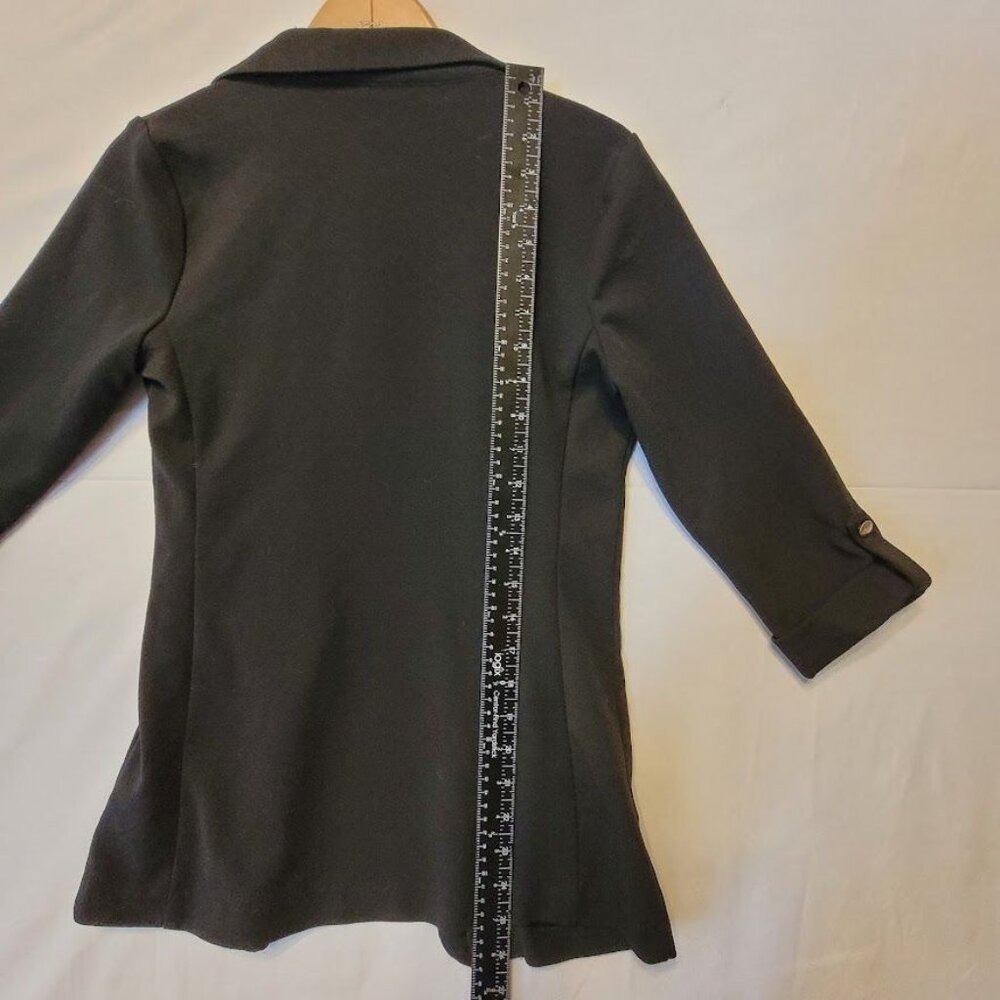 Wearever Junior Women’s Black Open Blazer Jacket Roll Tab Button Sleeve Size XL - Picture 7 of 10